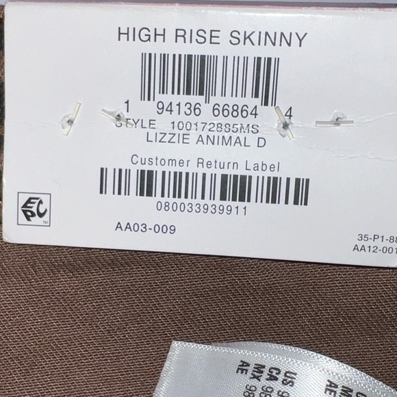 INCDenim - Animal Print Skinny Jeans - Size 6/28 - Picture 6 of 8